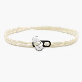 Sailing Cord Bracelet With Silver Clasp (Cream)