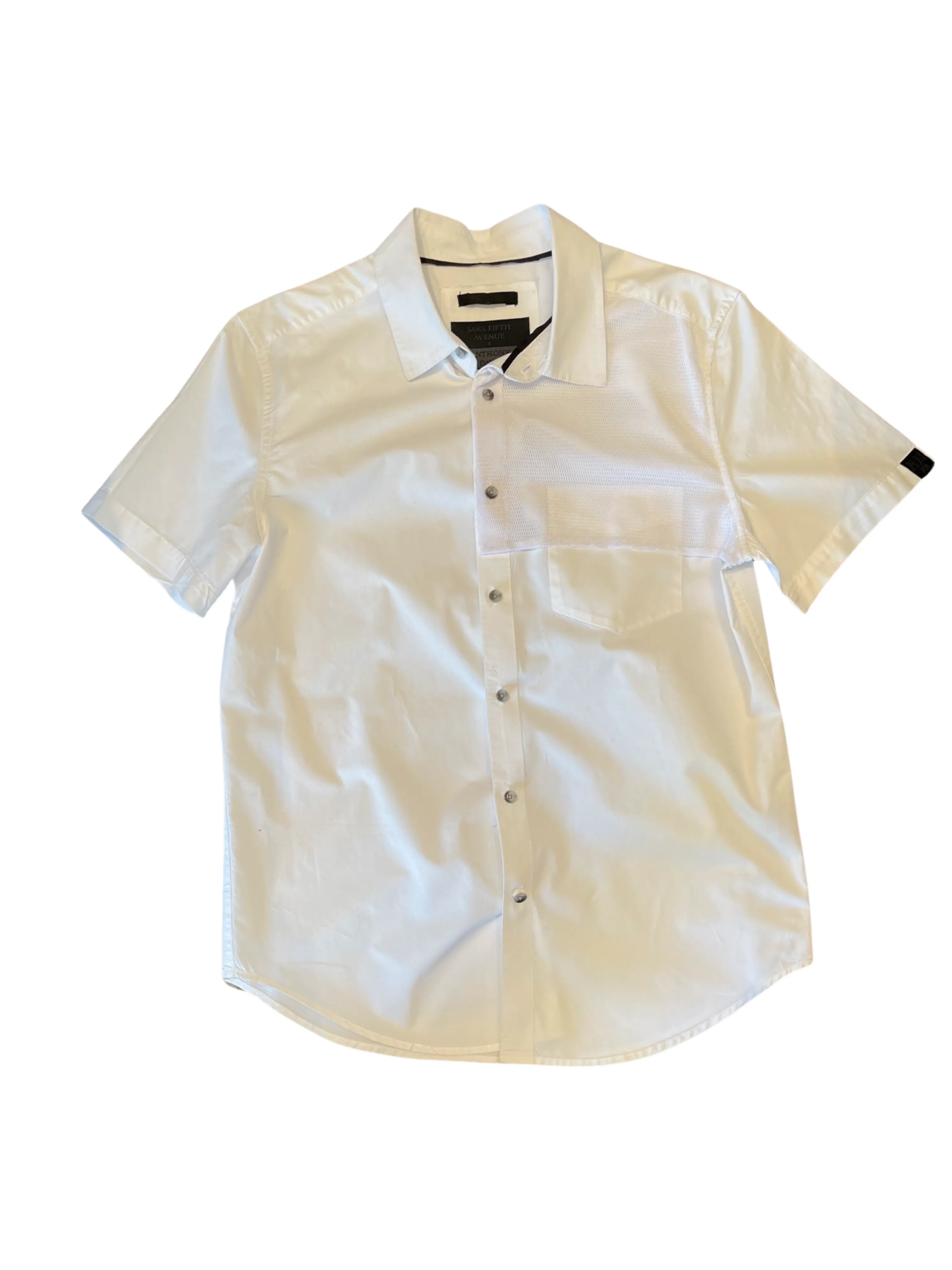 Saks Fifth Ave. Anthony Davis White Sport Shirt Medium