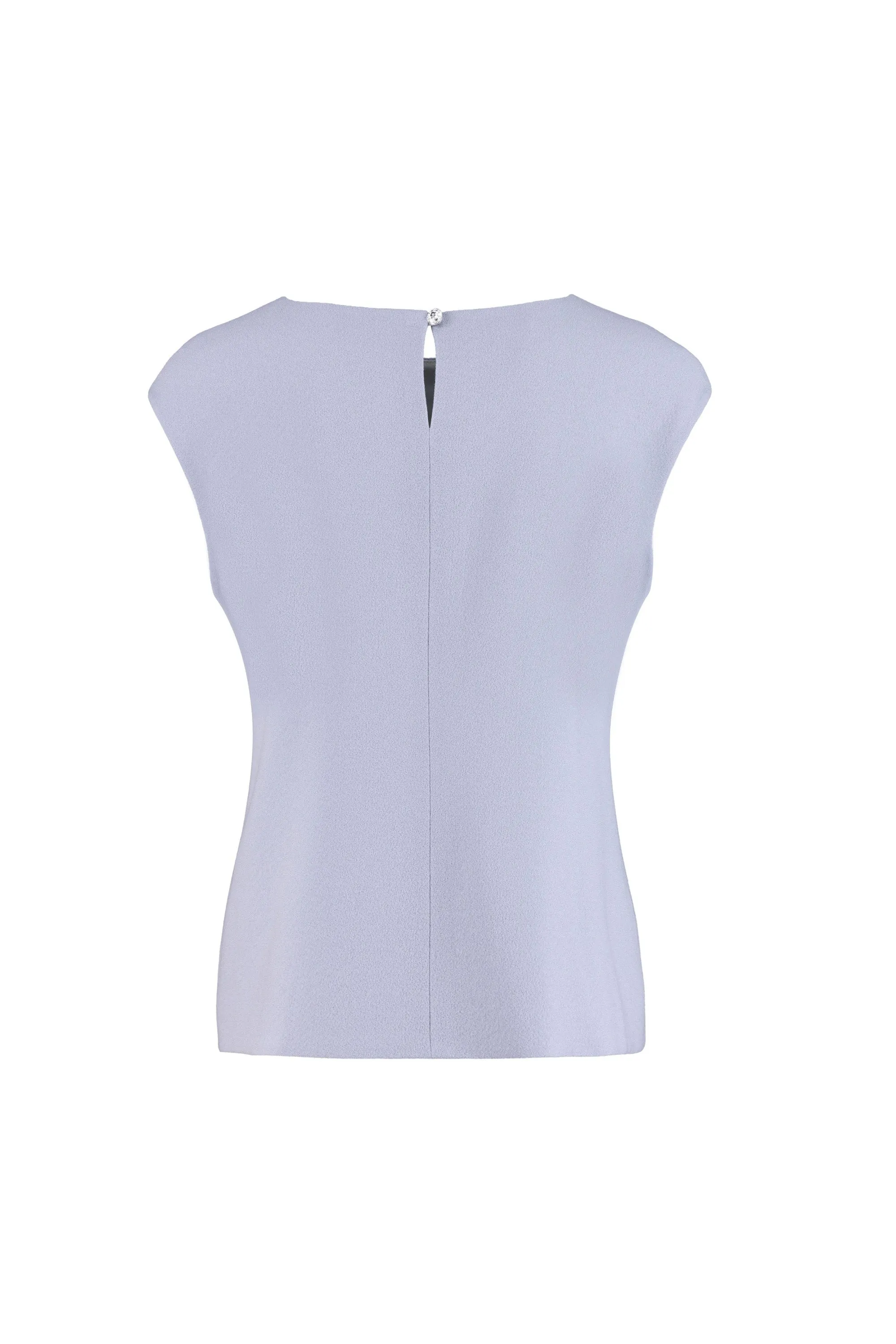 SALVIA PERIWINKLE WOOL CREPE BLOUSE