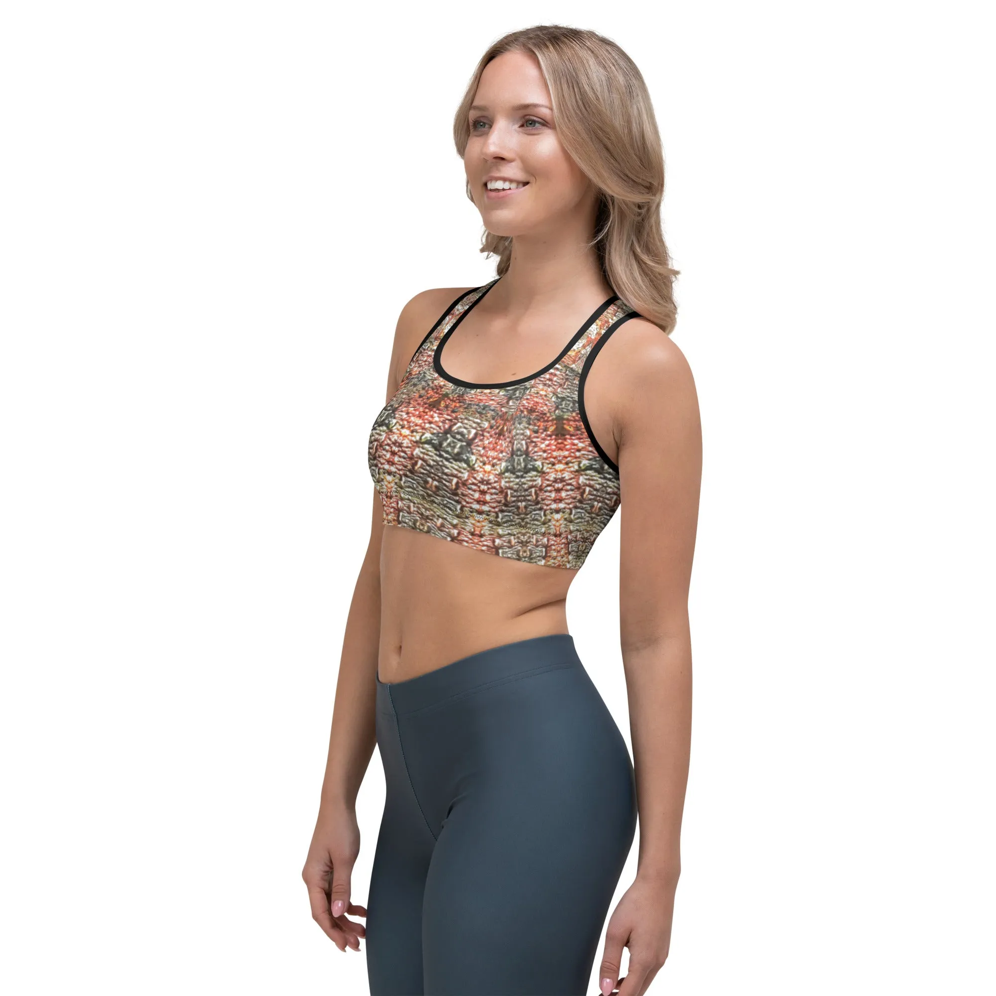 Scaling lizard sport bra