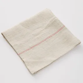 Serviettes Set of Six 100% French Linen Napkins Rythmo Lin Rouge by Charvet Editions Red