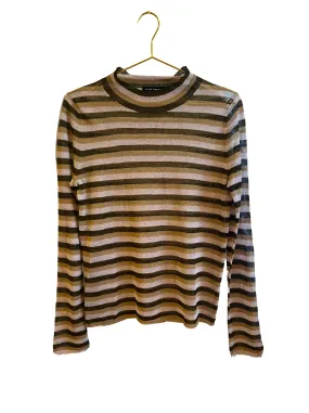 Sheer Striped Longsleeve Top