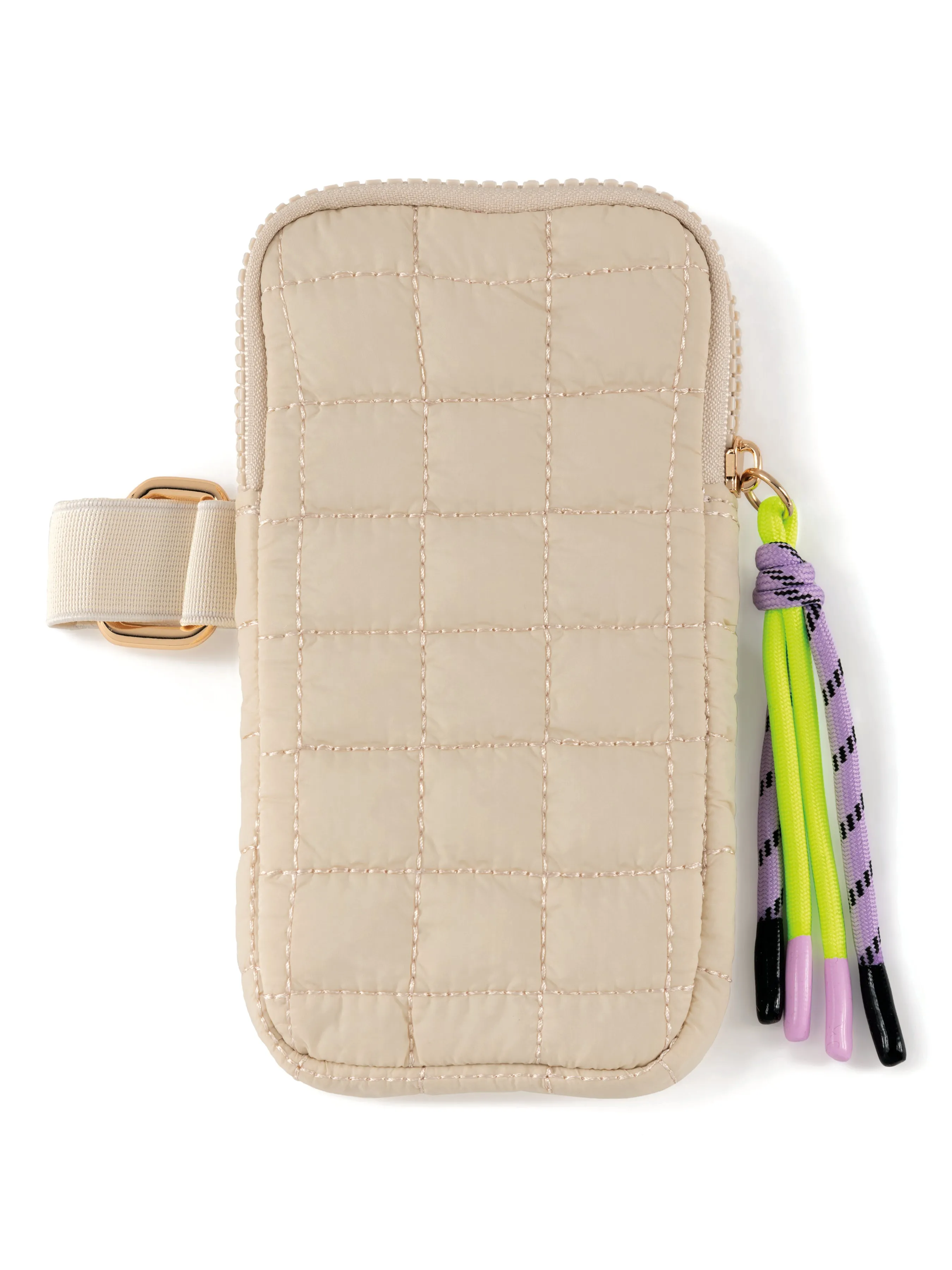 Shiraleah Ezra Quilted Nylon Tumbler Fanny Pack, Ivory