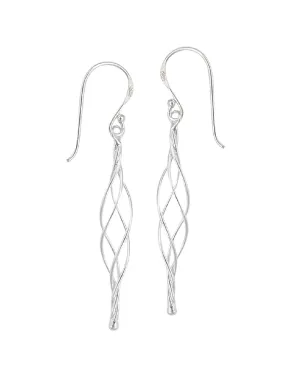 Silver Twist Drop Earrings