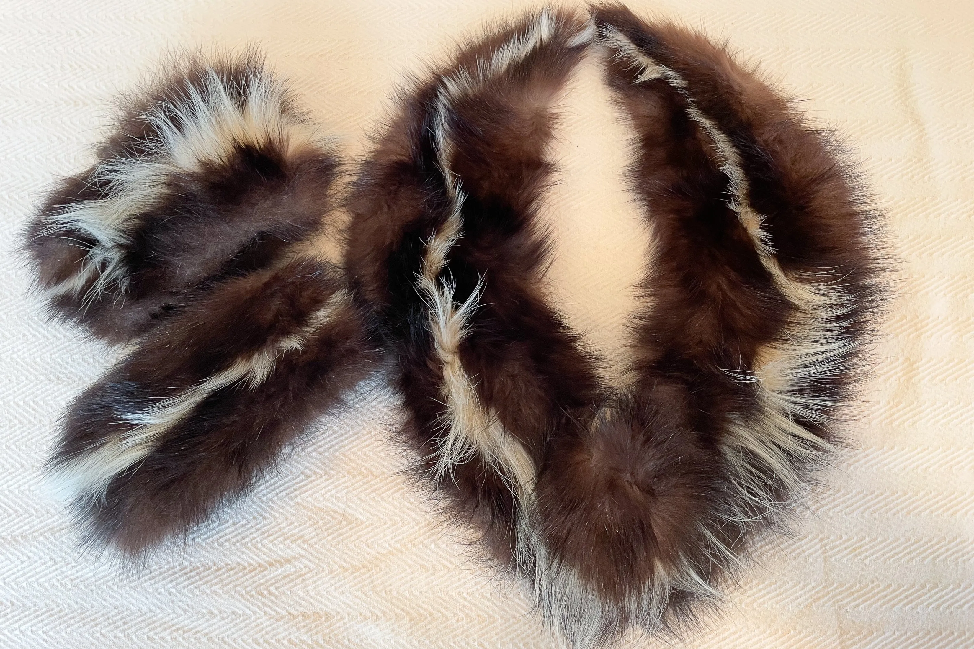 SOLD Vintage Fur Collar Collar and Cuff Set, Replacement or Costume Prop Study, 3 Piece Set