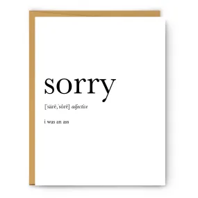 Sorry Definition - Greeting Card