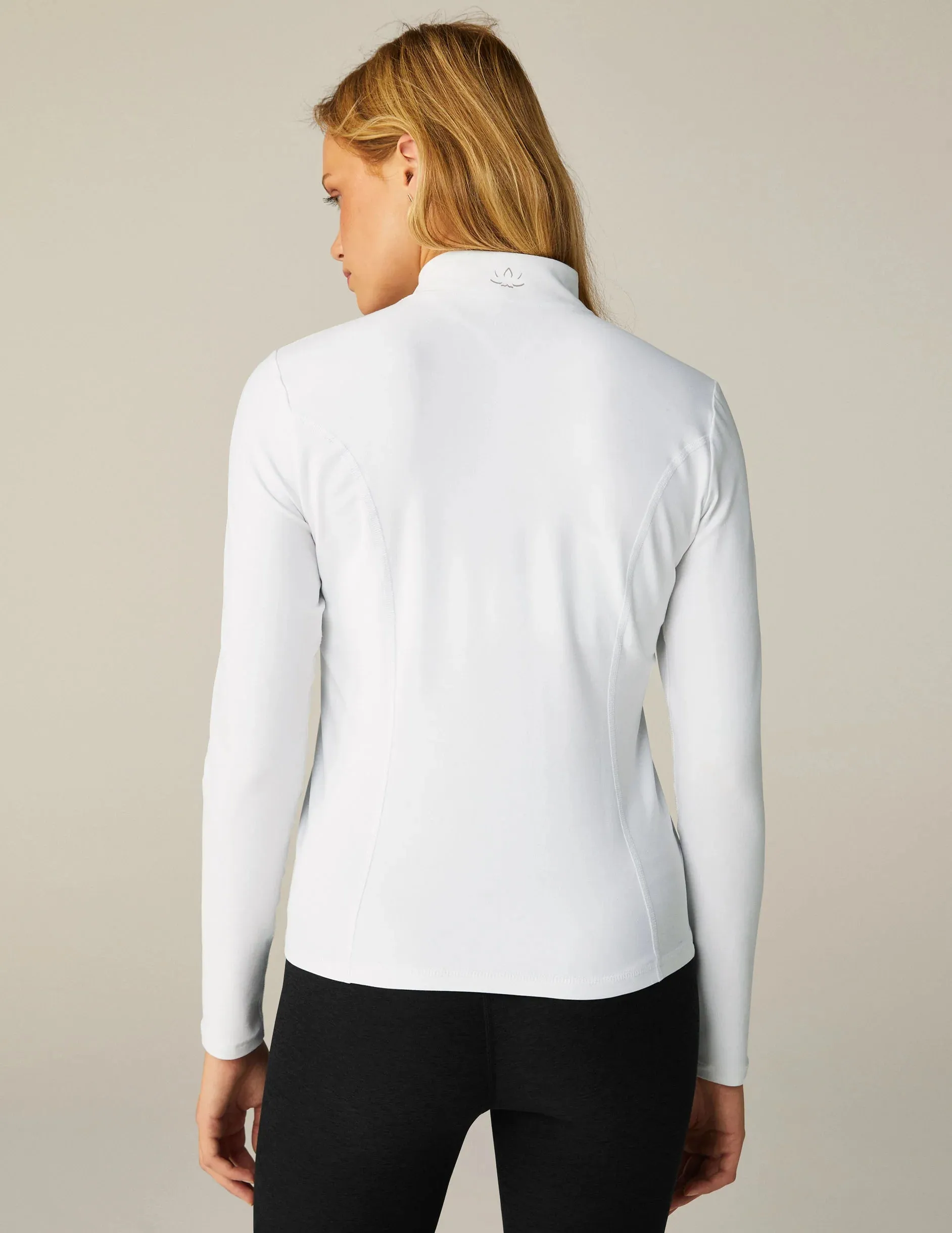 Spacedye On The Go Mock Neck Jacket: White