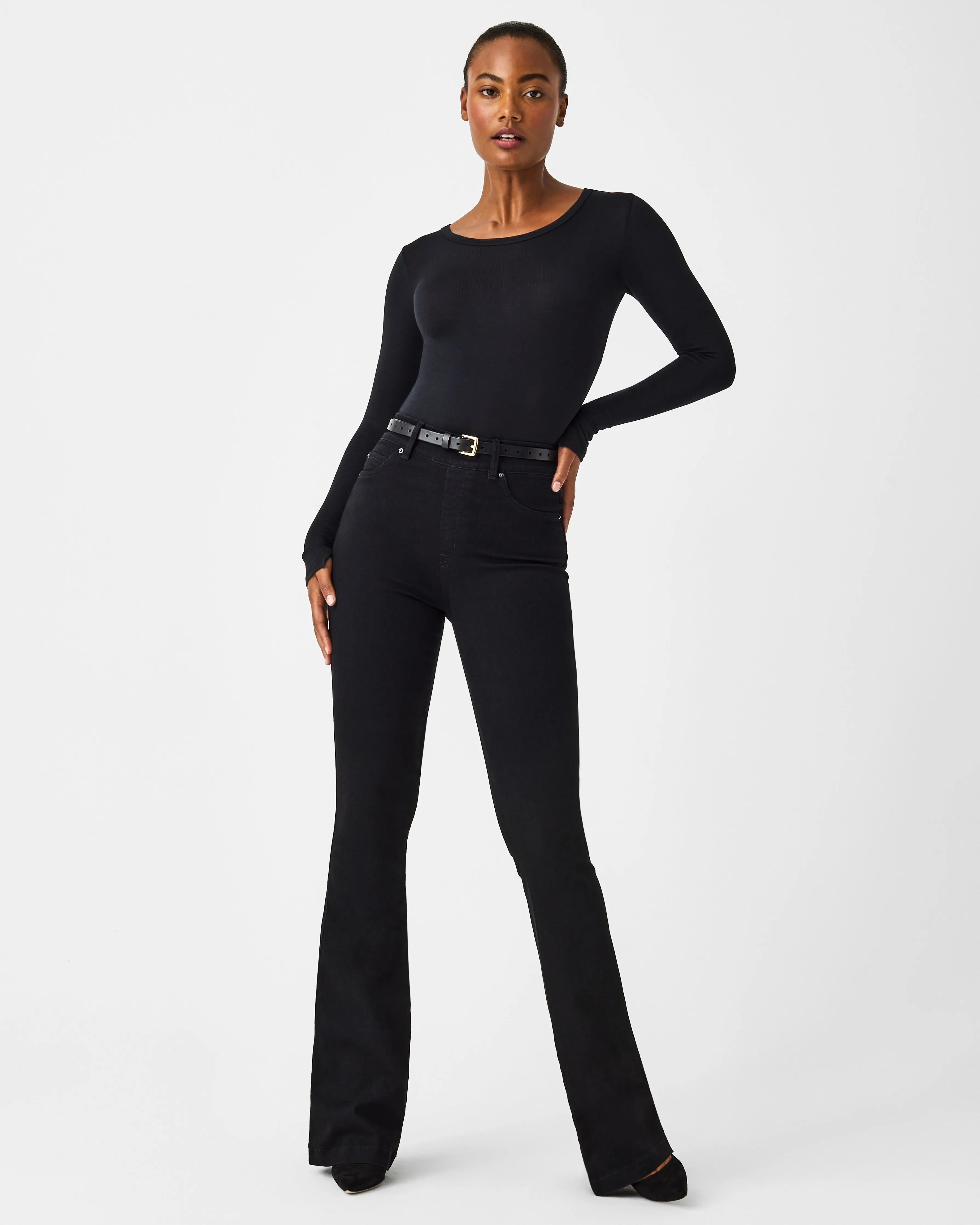 SPANXshape™ EveryWear Flare Jeans, Clean Black