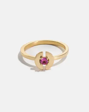 Stein Ring in 14k Yellow Gold with a Pink Tourmaline