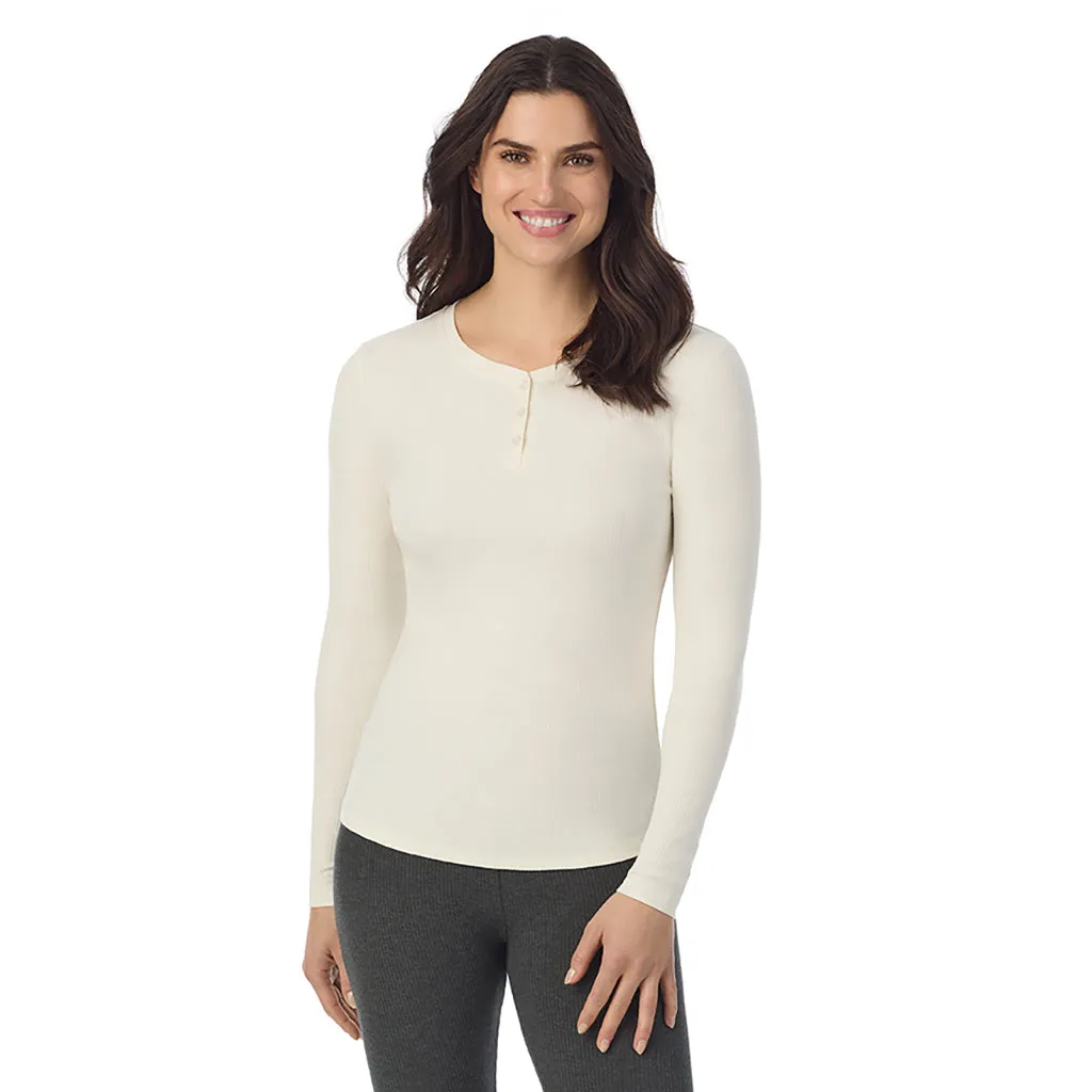 Stretch Rib Long Sleeve Henley