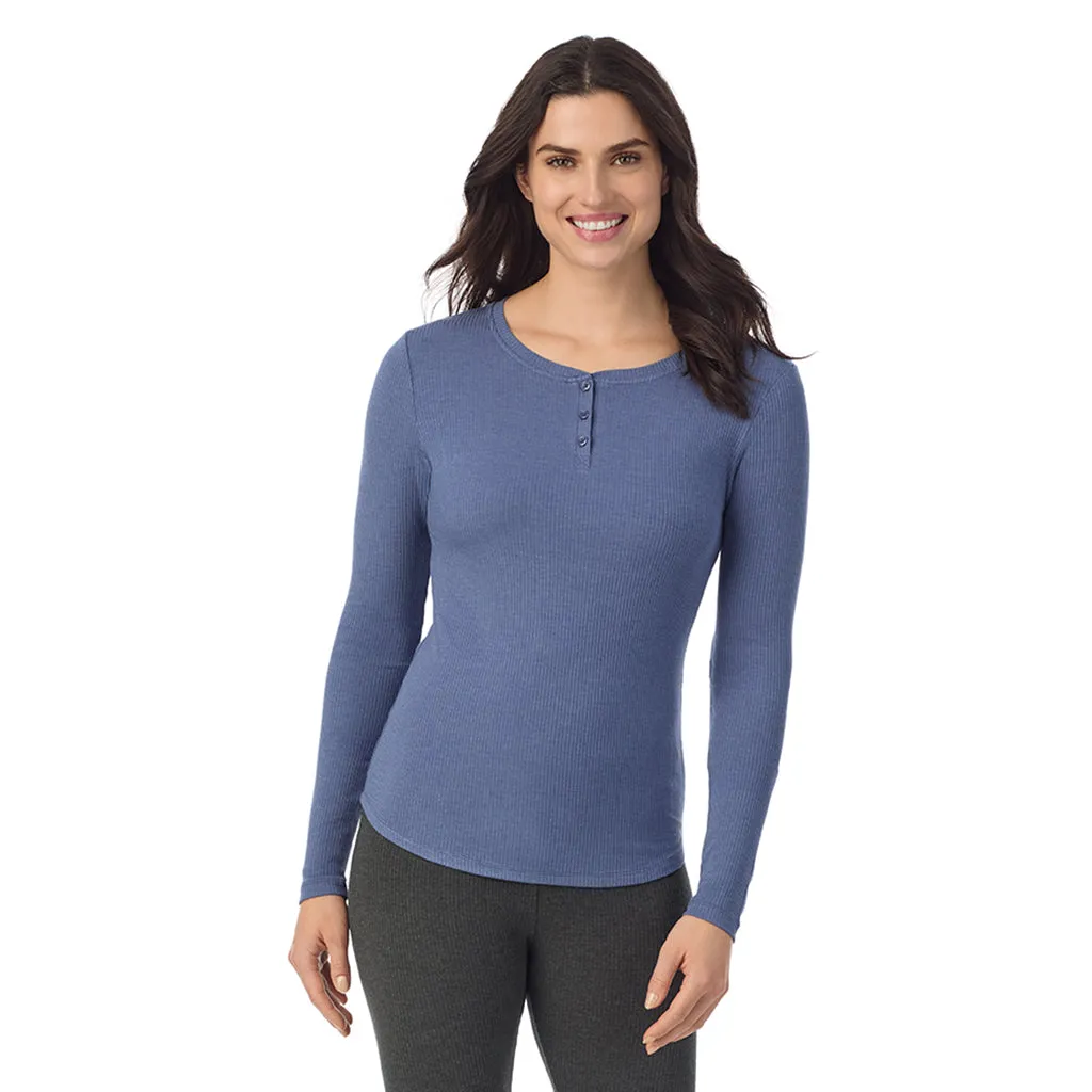 Stretch Rib Long Sleeve Henley