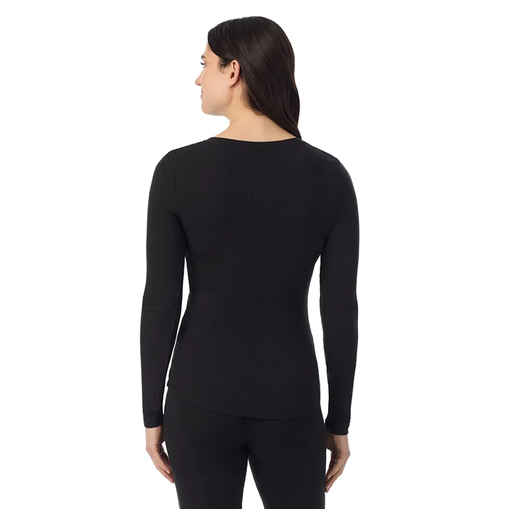 Stretch Rib Long Sleeve Henley