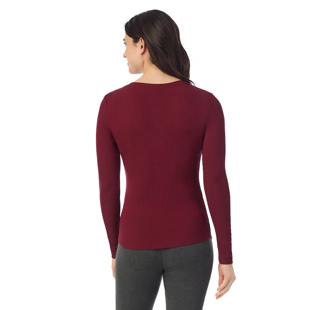 Stretch Rib Long Sleeve Henley