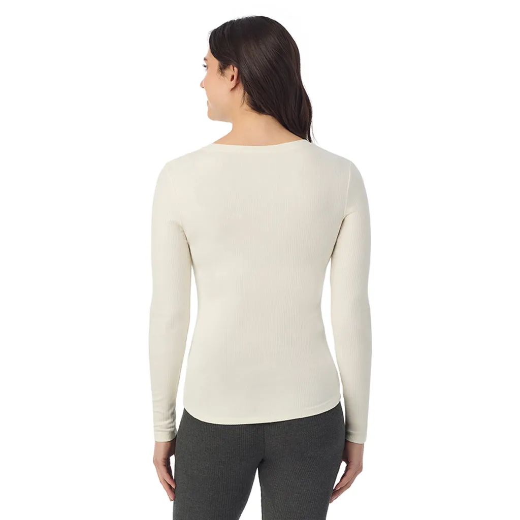 Stretch Rib Long Sleeve Henley