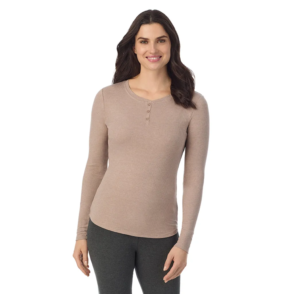 Stretch Rib Long Sleeve Henley