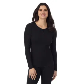 Stretch Rib Long Sleeve Henley