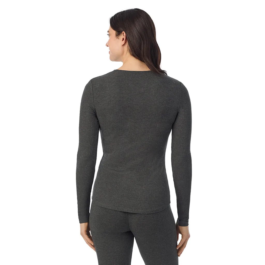 Stretch Rib Long Sleeve Henley