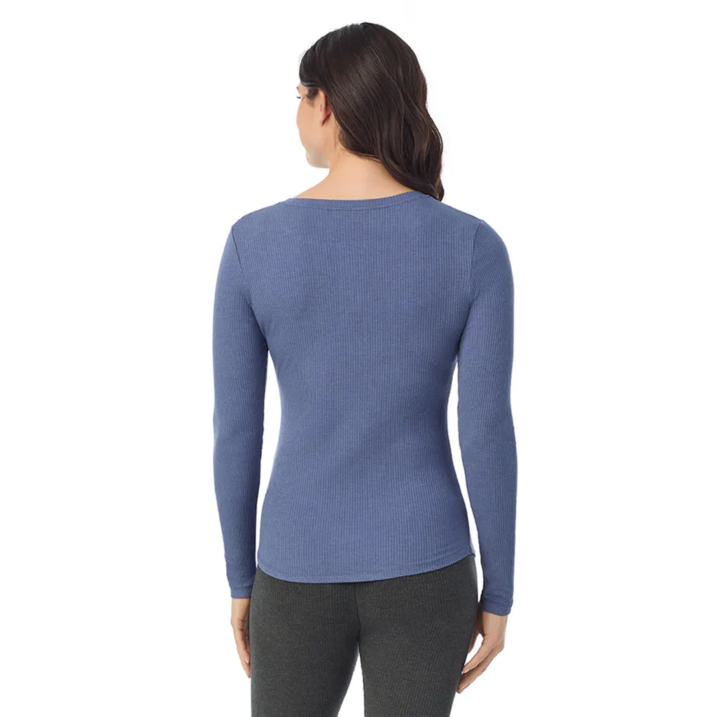 Stretch Rib Long Sleeve Henley