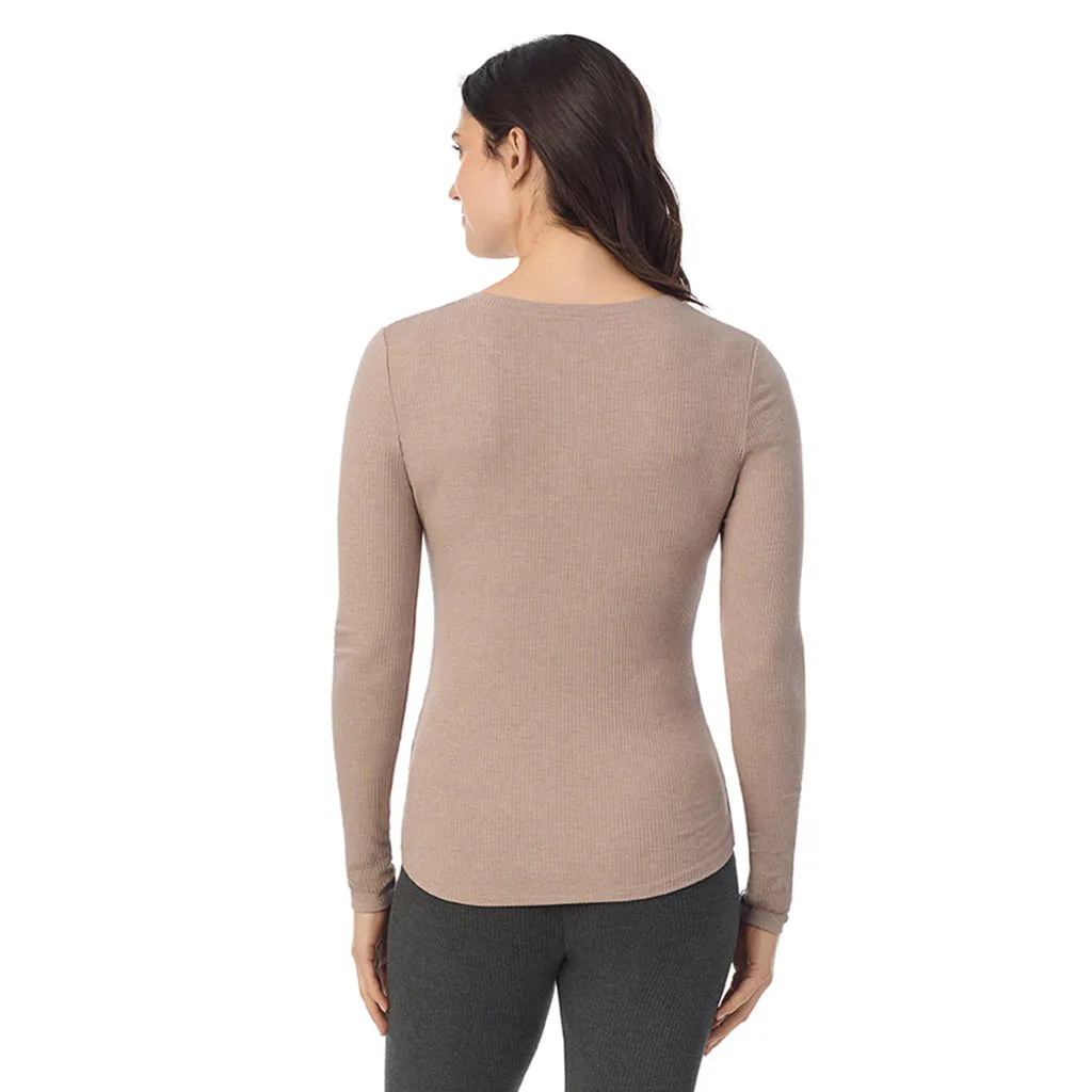 Stretch Rib Long Sleeve Henley