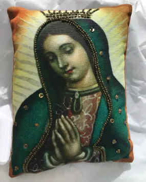 Sunheart Virgin Mary Beaded Pillow Holiday Gift Altar Home Lifestyle Decor