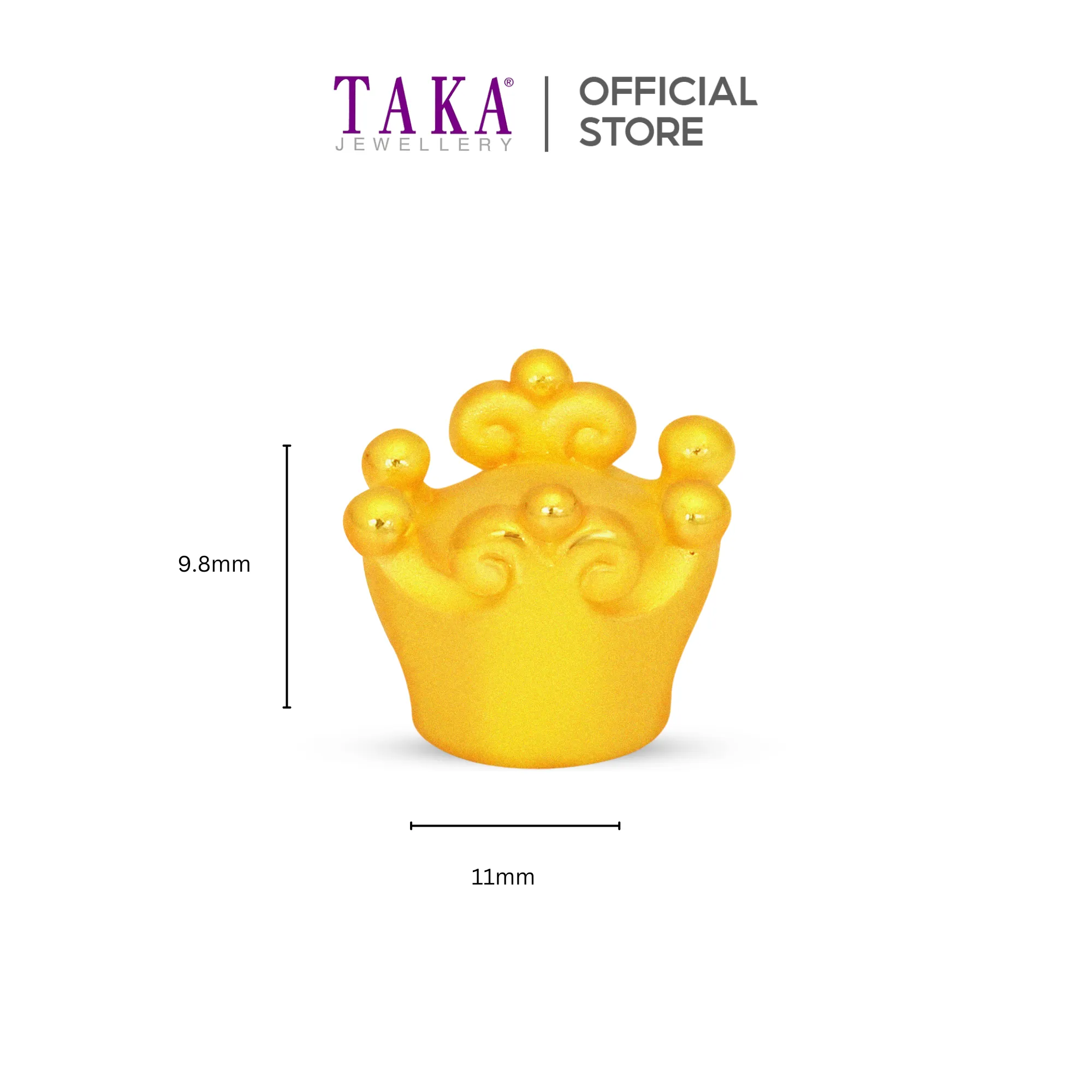 TAKA Jewellery 999 Pure Gold Charm Crown