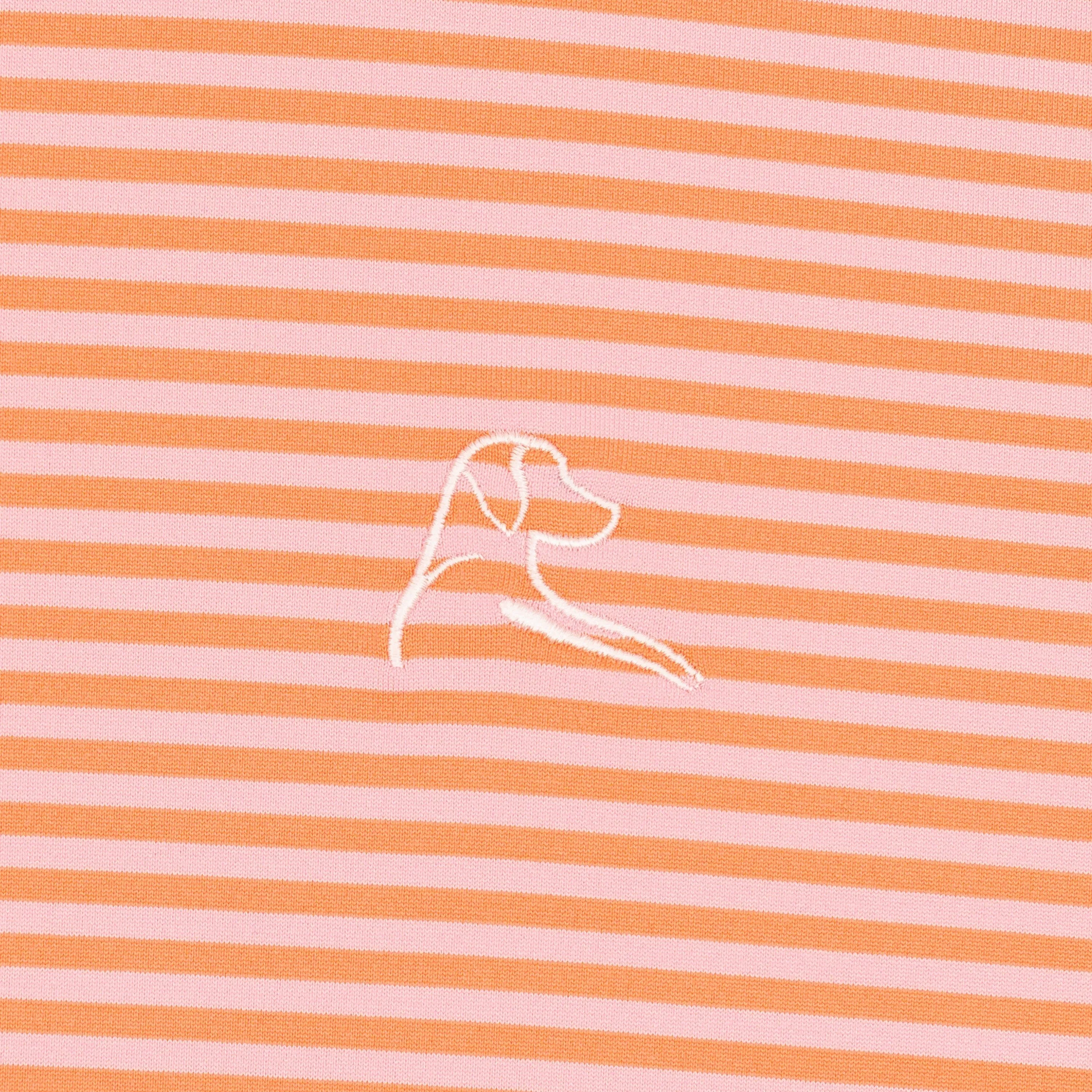 The Birdie Stripe | Performance Polo | The Birdie Stripe - Sunrise/Flamingo Pink