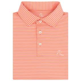 The Birdie Stripe | Performance Polo | The Birdie Stripe - Sunrise/Flamingo Pink