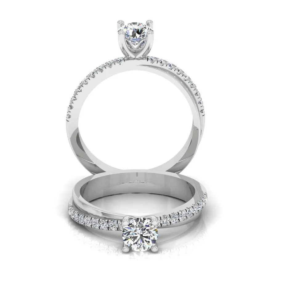 Twisted Moissanite Engagement Ring