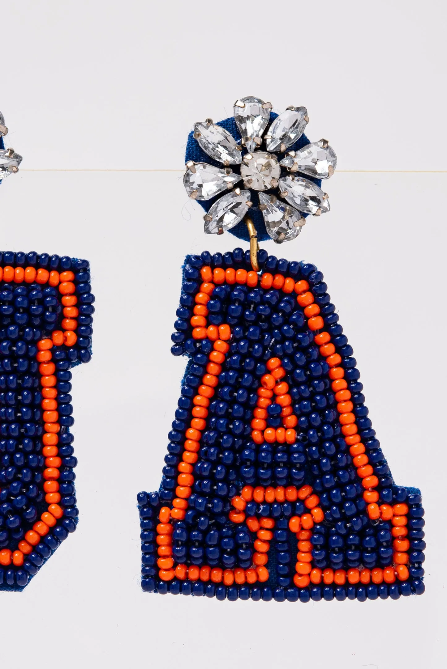 UA University Beaded Dangle Earrings - Navy