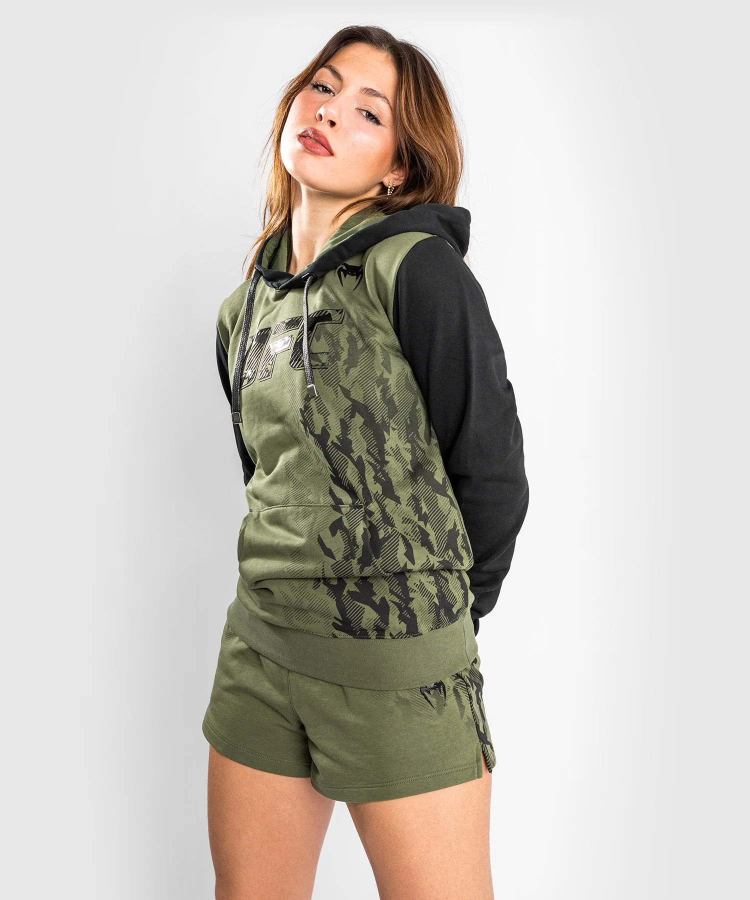 UFC Venum Authentic Fight Week Women's Pullover Hoodie - Khaki