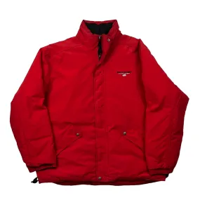 Vintage 90s Red   Black Ralph Lauren Polo Sport Spell-Out Reversible Puffer Coat/ Jacket - Extra Large