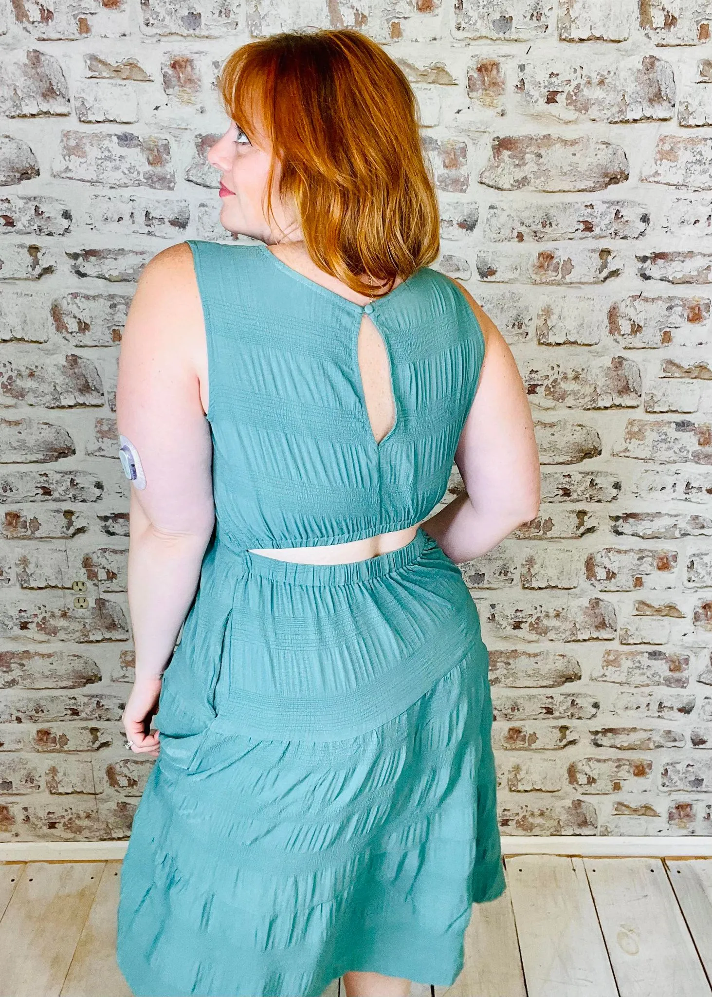 Vintage Jade Sleeveless Dress