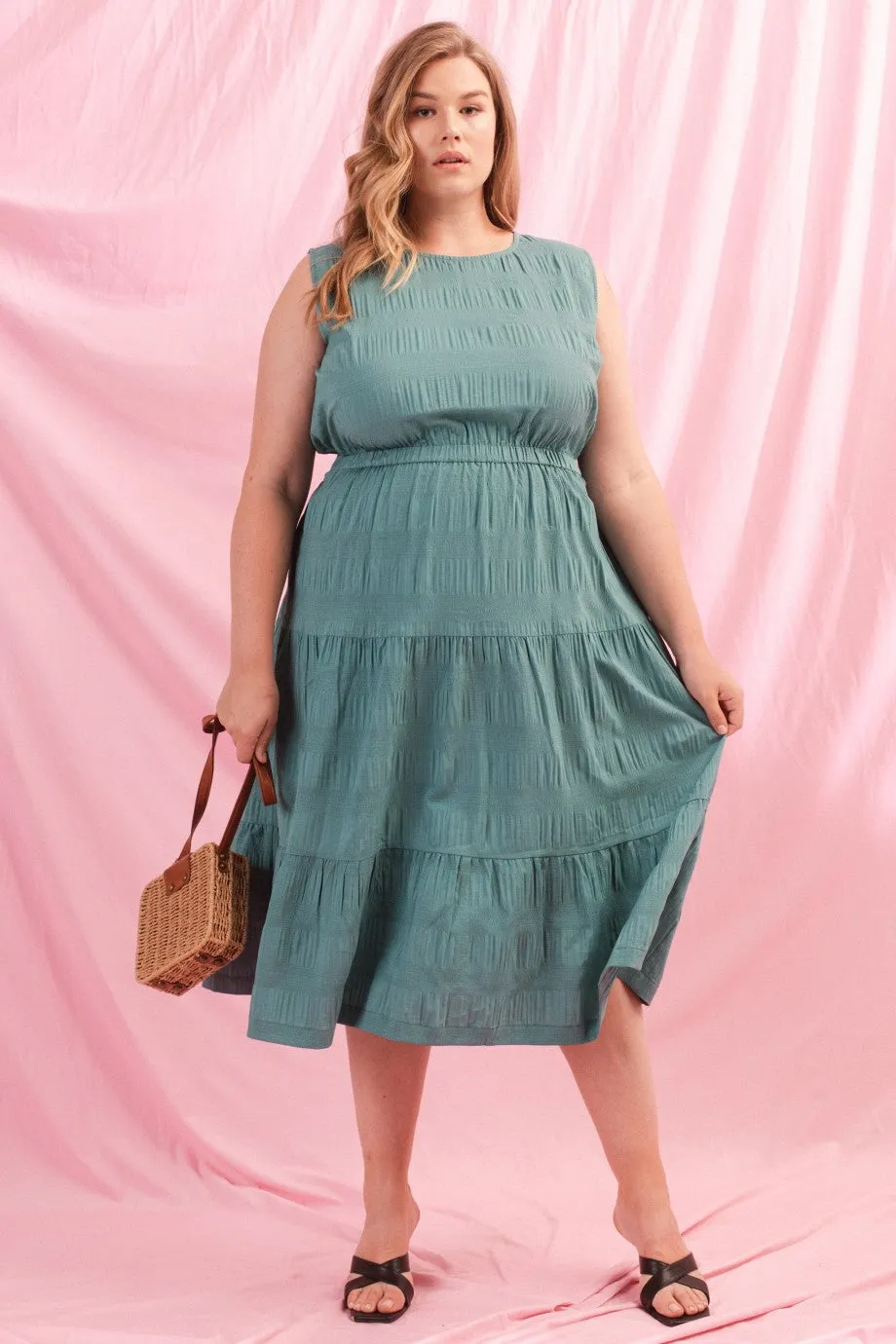 Vintage Jade Sleeveless Dress