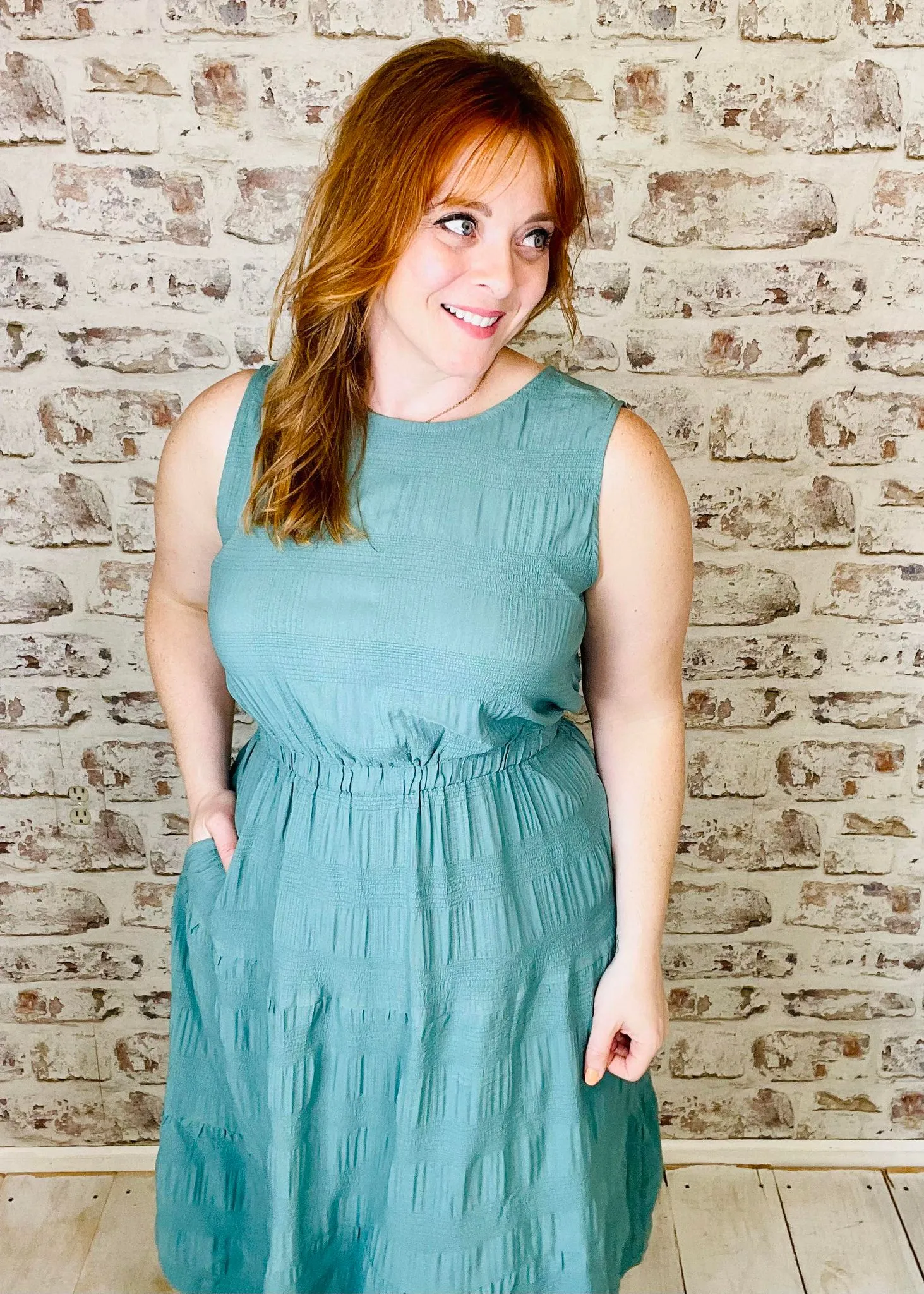 Vintage Jade Sleeveless Dress