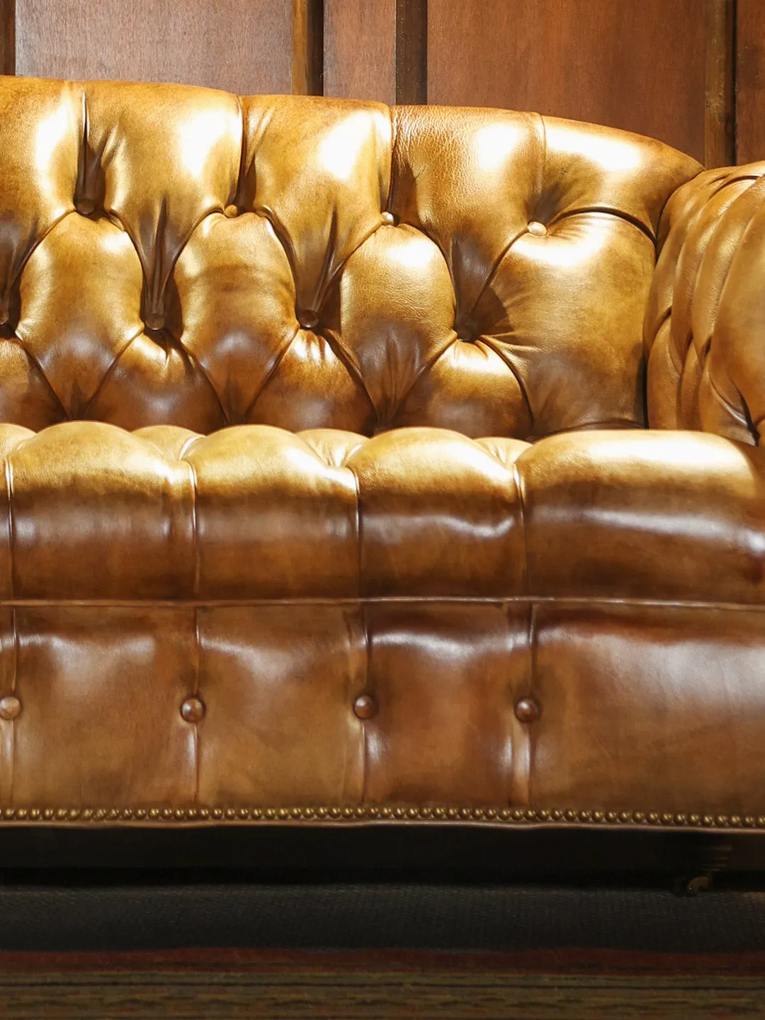 Weston Cane Chesterfield Leather Sofa