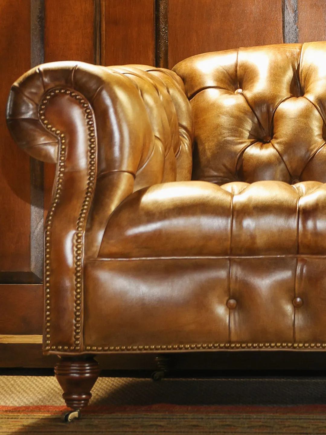 Weston Cane Chesterfield Leather Sofa