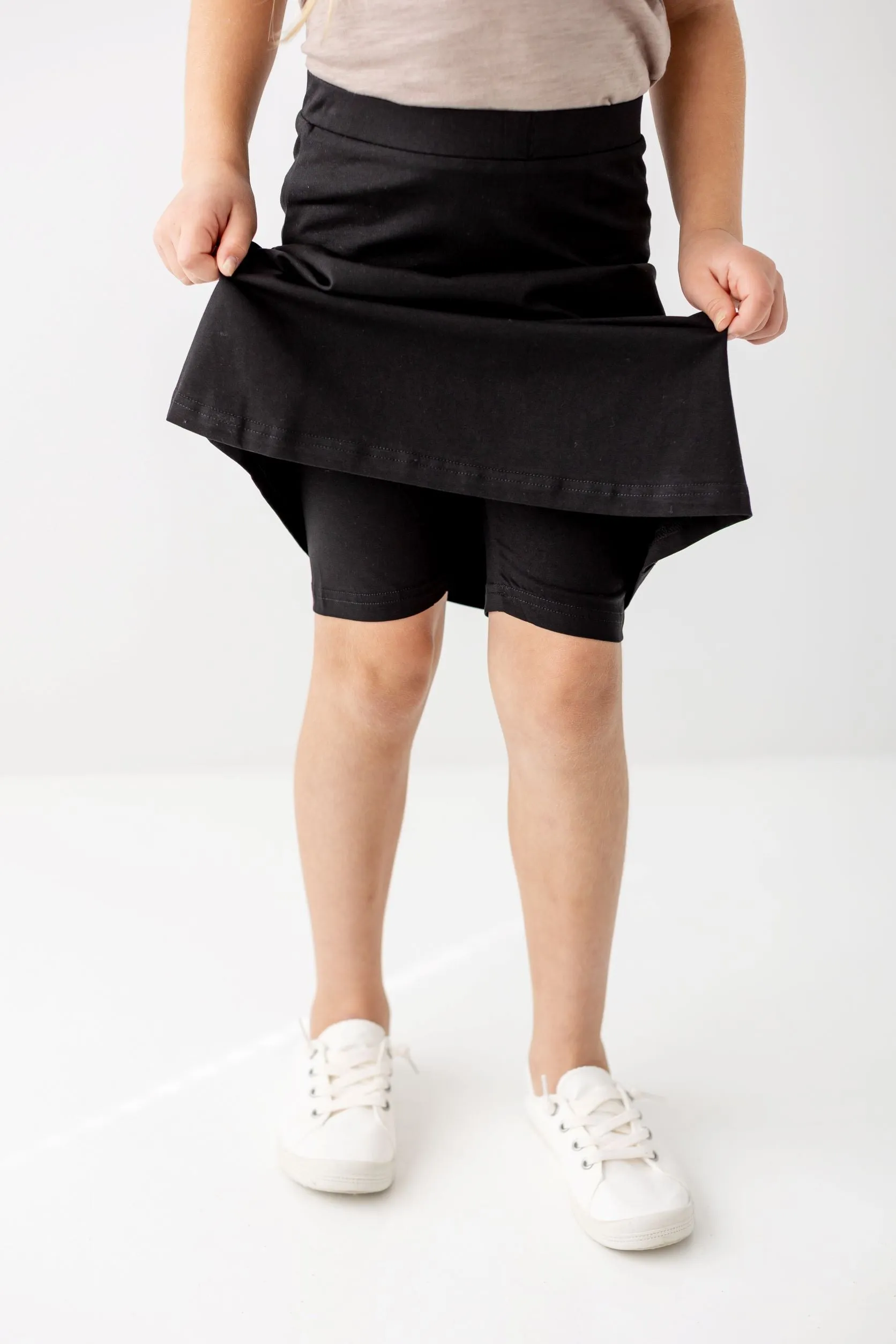 'Zoey' Girl Skort in Black